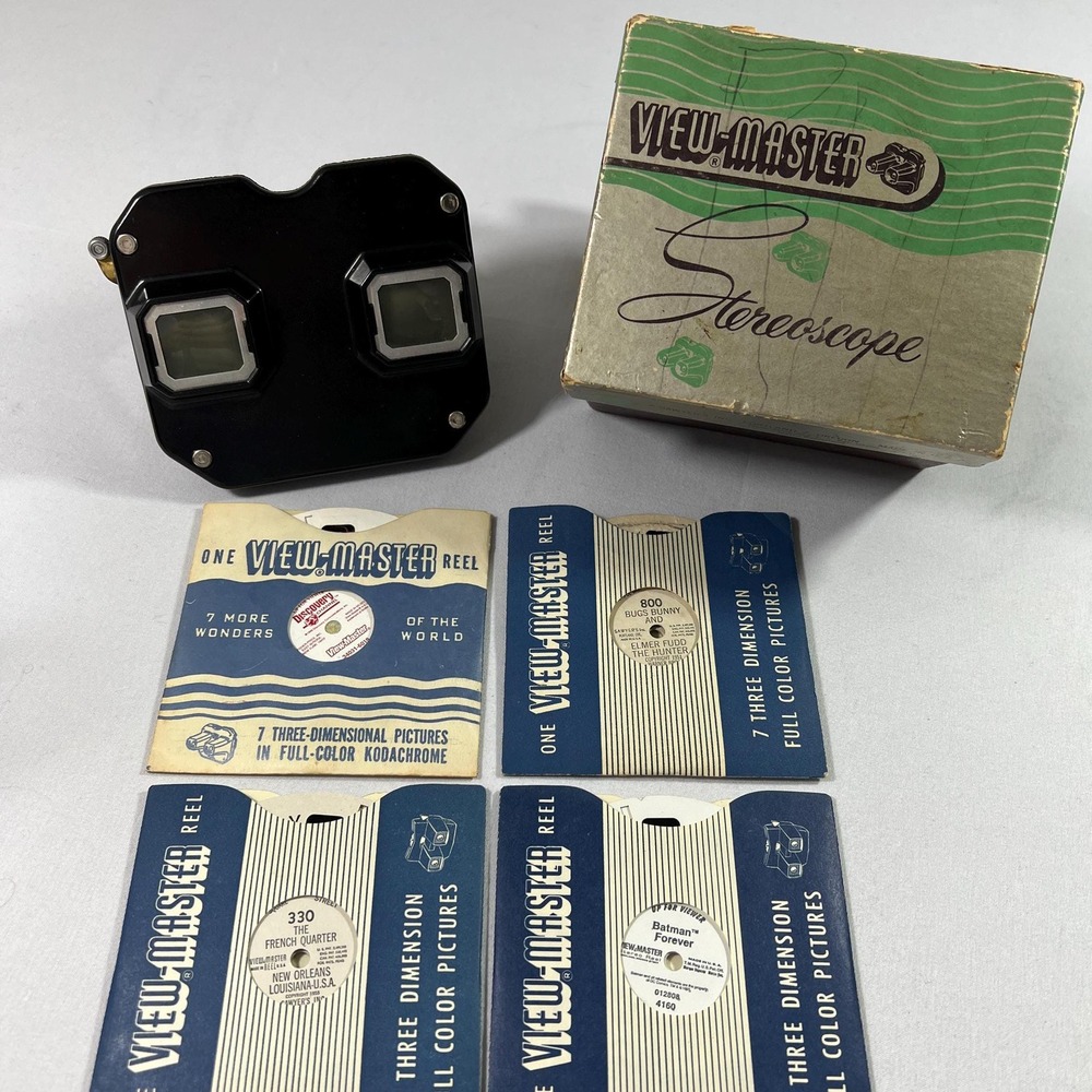 Vtg Model C ViewMaster Viewer Sawyer's Four Reel Sets (3462)